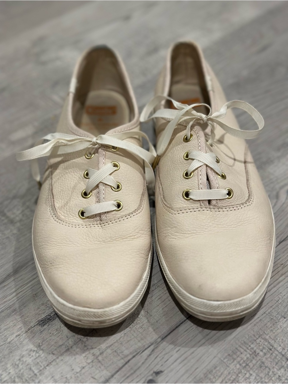 Keds x Kate Spade New York Blush Leather Ribbon Lace Sneakers Women’s 8.5